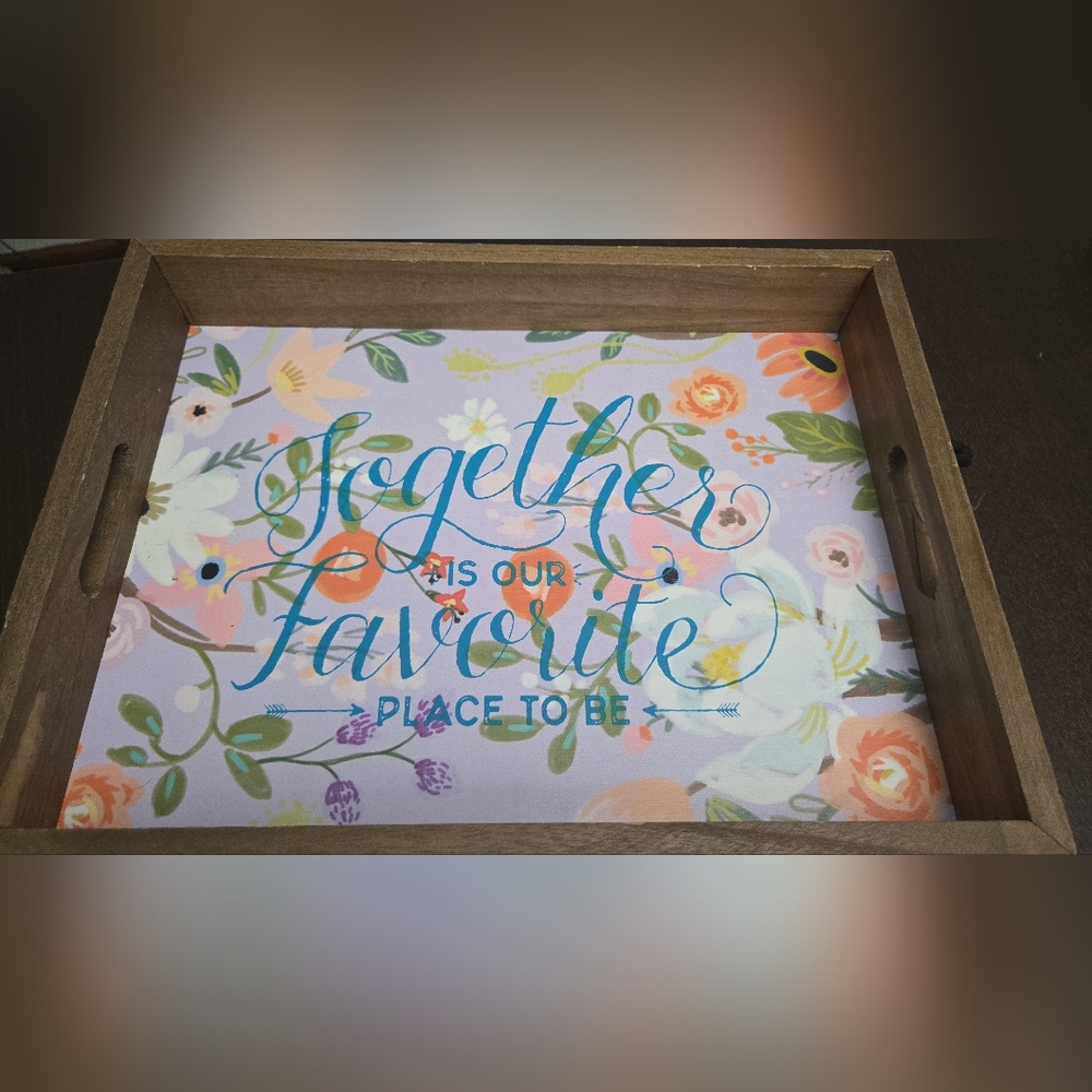 Floral Tray with Inspirational Quote